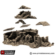 Ruined French Mausoleum. King and Country, 15mm, 28mm, 32mm - Printable Scenery | 28mm and 32mm | Wargaming | DnD | Tabletop Roleplaying