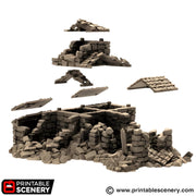 Ruined French Mausoleum. King and Country, 15mm, 28mm, 32mm - Printable Scenery | 28mm and 32mm | Wargaming | DnD | Tabletop Roleplaying