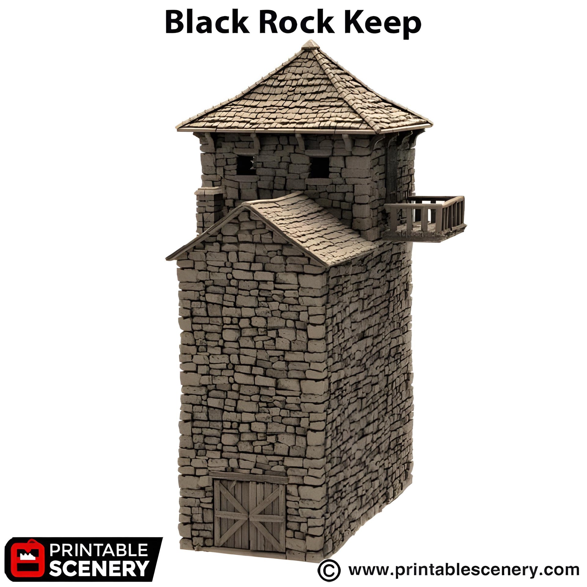 Black Rock Keep. King and Country, 15mm, 28mm, 32mm - Printable Scenery | 28mm and 32mm | Wargaming | DnD | Tabletop Roleplaying