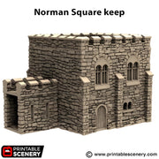 Norman Square Keep. King and Country, 15mm, 28mm, 32mm - Printable Scenery | 28mm and 32mm | Wargaming | DnD | Tabletop Roleplaying
