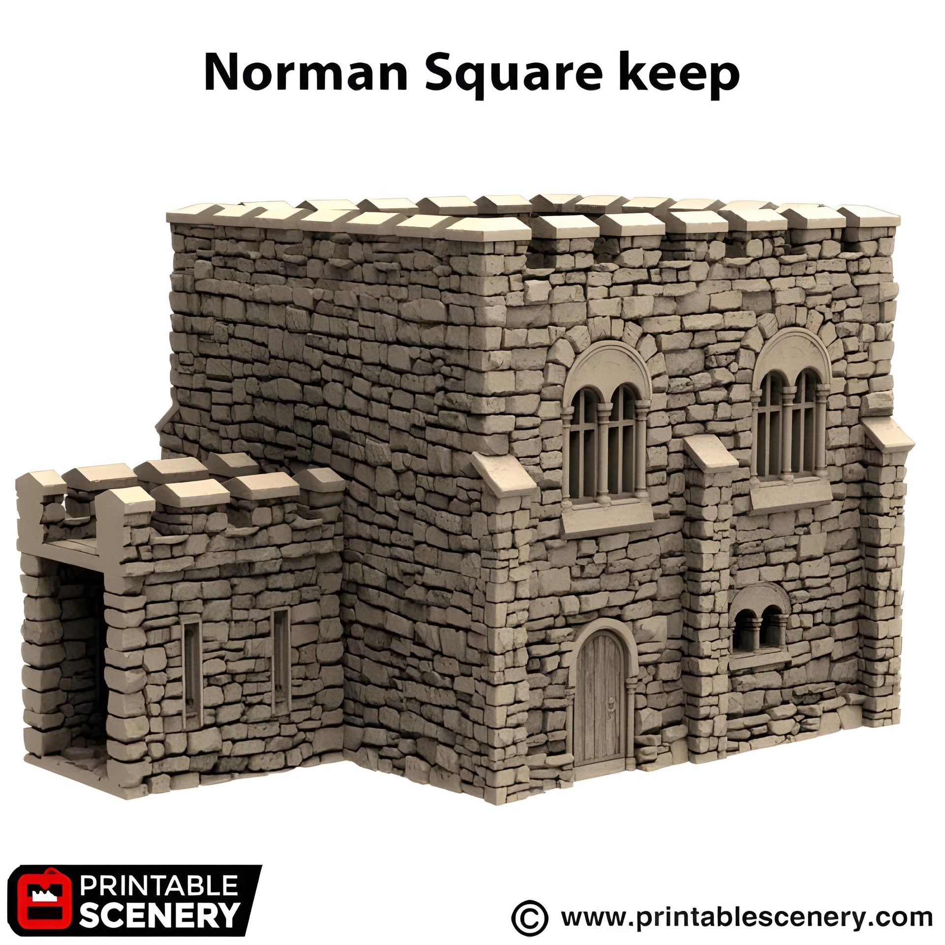 Norman Square Keep. King and Country, 15mm, 28mm, 32mm - Printable Scenery | 28mm and 32mm | Wargaming | DnD | Tabletop Roleplaying