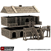 Black Rock Barracks. King and Country, 15mm, 28mm, 32mm - Printable Scenery | 28mm and 32mm | Wargaming | DnD | Tabletop Roleplaying