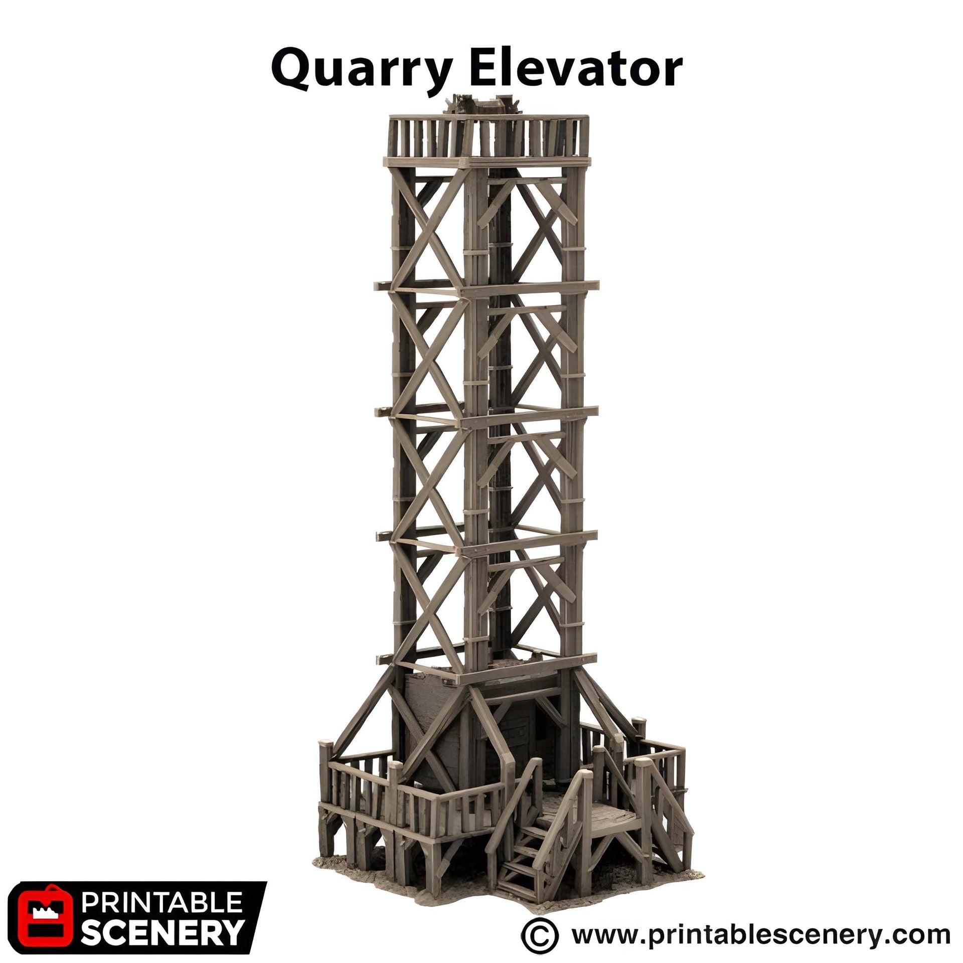 Quarry Elevator. King and Country, 15mm, 28mm, 32mm - Printable Scenery | 28mm and 32mm | Wargaming | DnD | Tabletop Roleplaying