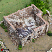 Ruined Norman Stone Keep. King and Country, 15mm, 28mm, 32mm - Printable Scenery | 28mm and 32mm | Wargaming | DnD | Tabletop Roleplaying