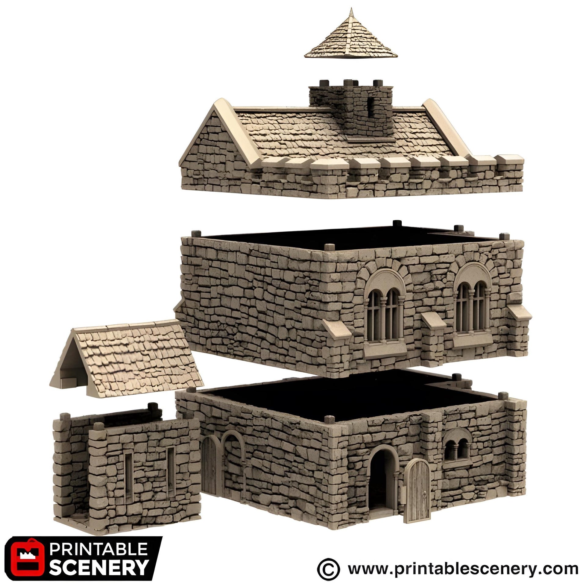 Norman Stone Keep. King and Country, 15mm, 28mm, 32mm - Printable Scenery | 28mm and 32mm | Wargaming | DnD | Tabletop Roleplaying