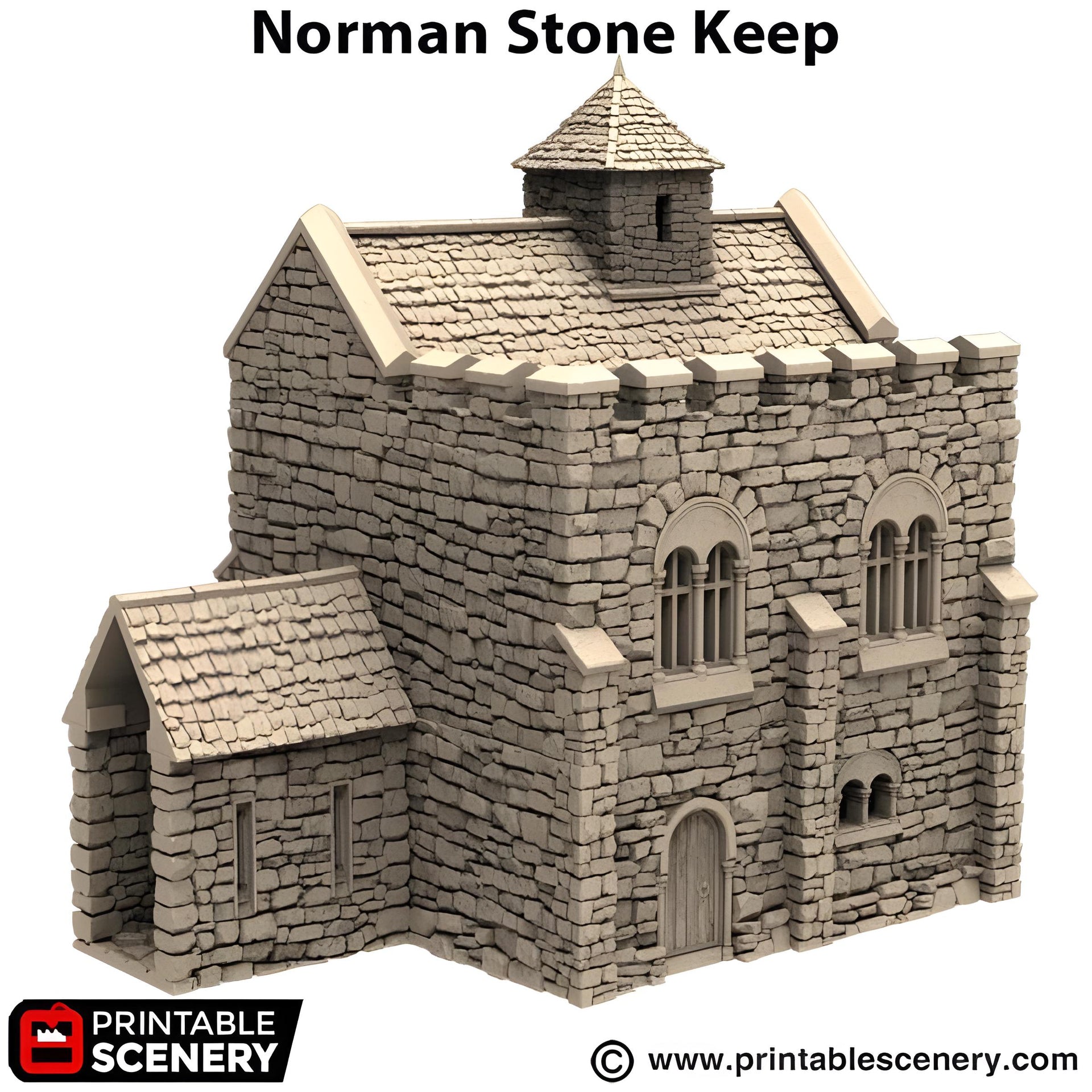 Norman Stone Keep. King and Country, 15mm, 28mm, 32mm - Printable Scenery | 28mm and 32mm | Wargaming | DnD | Tabletop Roleplaying