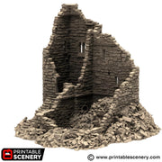 Ruined Norman Stone Fort. King and Country, 15mm, 28mm, 32mm - Printable Scenery | 28mm and 32mm | Wargaming | DnD | Tabletop Roleplaying