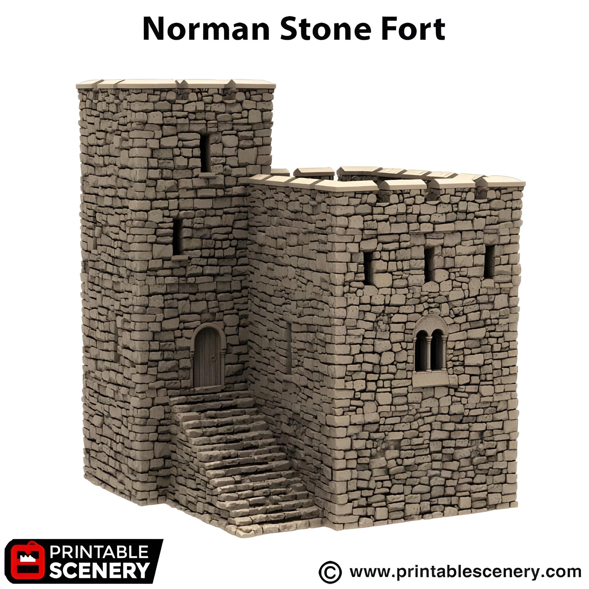 Norman Stone Fort. King and Country, 15mm, 28mm, 32mm - Printable Scenery | 28mm and 32mm | Wargaming | DnD | Tabletop Roleplaying