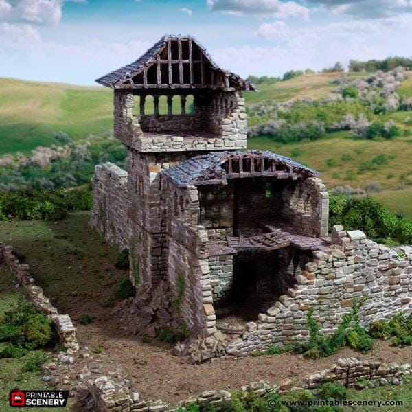 Ruined Kings Quarters. King and Country, 15mm, 28mm, 32mm - Printable Scenery | 28mm and 32mm | Wargaming | DnD | Tabletop Roleplaying