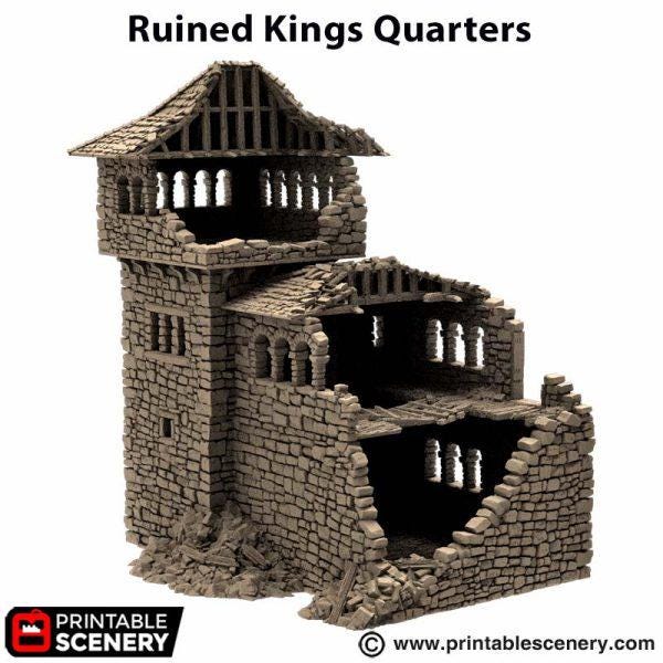Ruined Kings Quarters. King and Country, 15mm, 28mm, 32mm - Printable Scenery | 28mm and 32mm | Wargaming | DnD | Tabletop Roleplaying