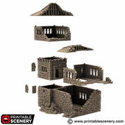 Ruined Kings Quarters. King and Country, 15mm, 28mm, 32mm - Printable Scenery | 28mm and 32mm | Wargaming | DnD | Tabletop Roleplaying