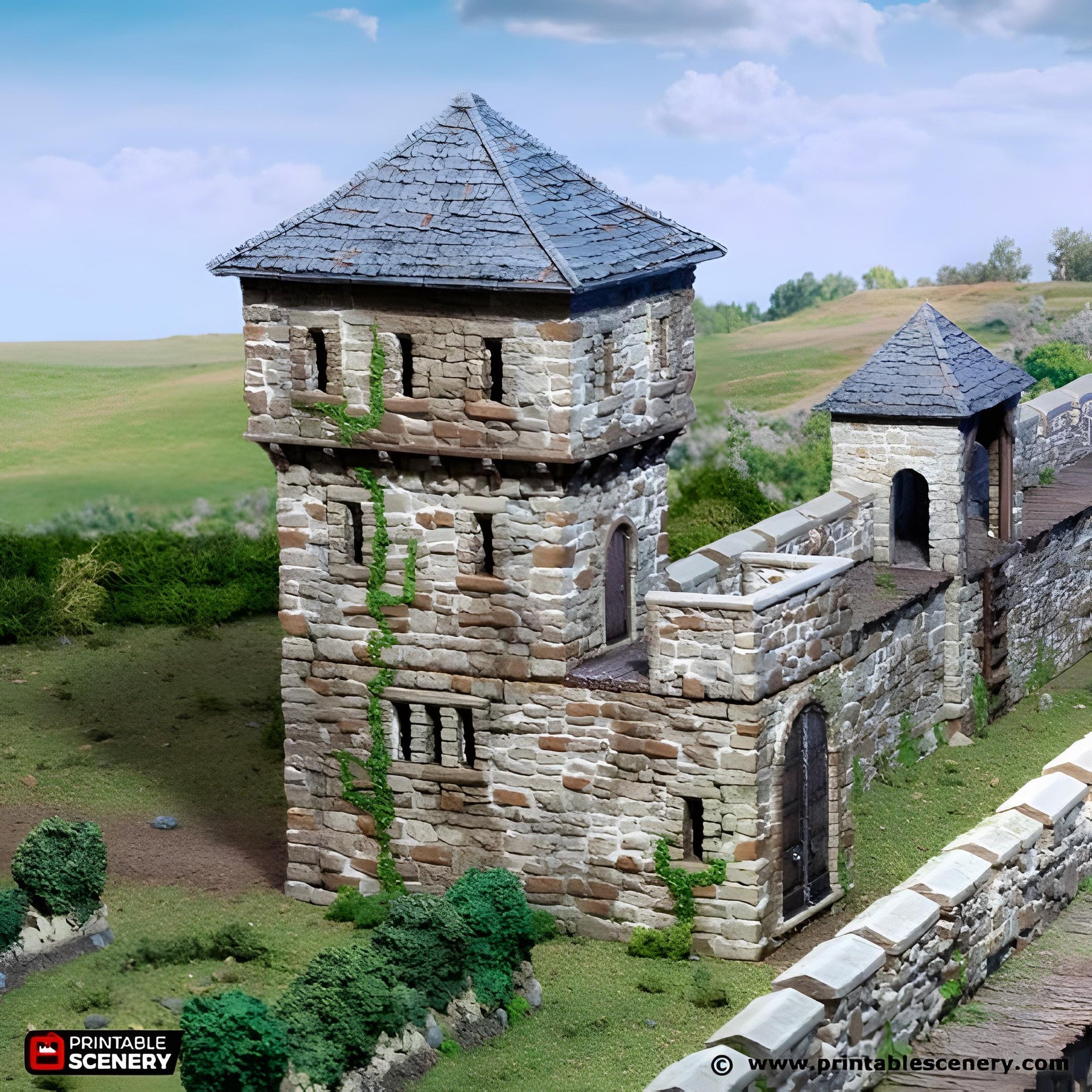 Kings Gate. King and Country, 15mm, 28mm, 32mm - Printable Scenery | 28mm and 32mm | Wargaming | DnD | Tabletop Roleplaying