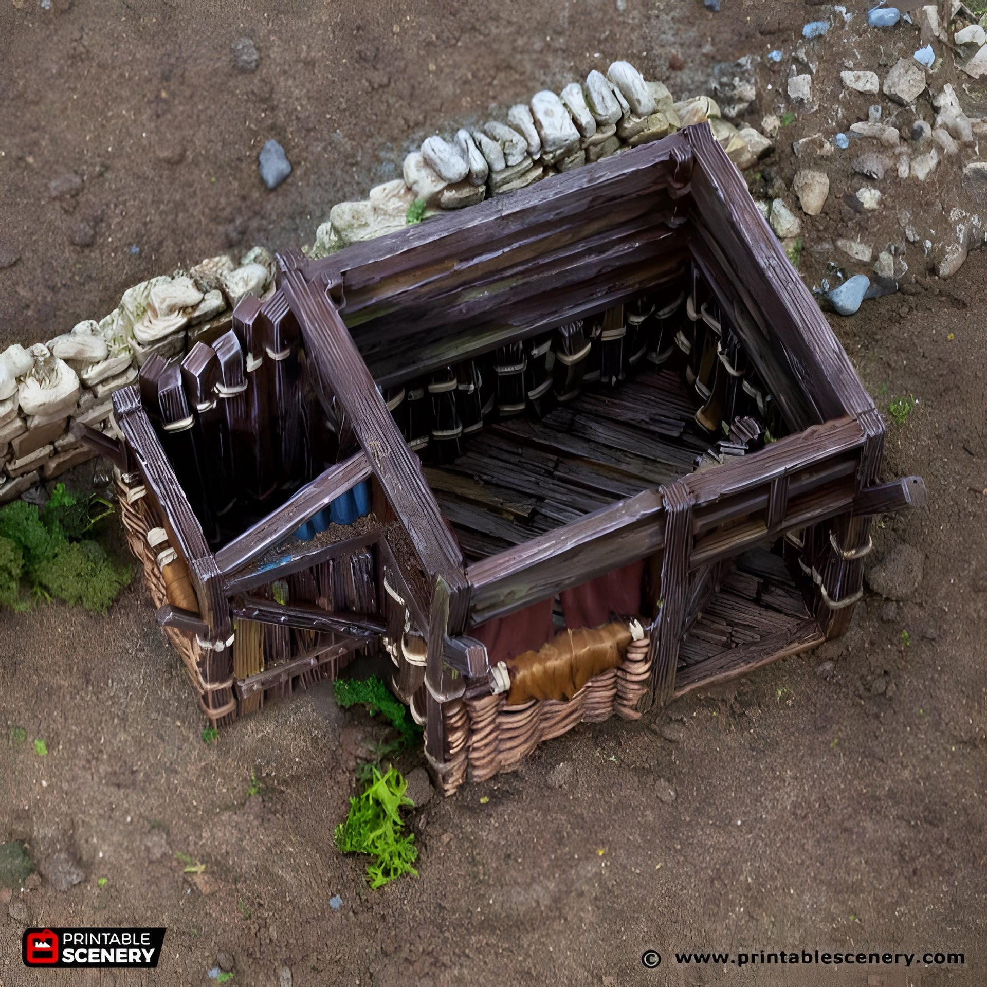 Medium Shanty. King and Country, 15mm, 28mm, 32mm - Printable Scenery | 28mm and 32mm | Wargaming | DnD | Tabletop Roleplaying