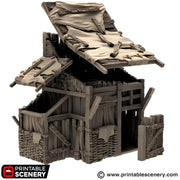 Medium Shanty. King and Country, 15mm, 28mm, 32mm - Printable Scenery | 28mm and 32mm | Wargaming | DnD | Tabletop Roleplaying