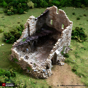 Ruined Norman Stone Manor. King and Country, 15mm, 28mm, 32mm - Printable Scenery | 28mm and 32mm | Wargaming | DnD | Tabletop Roleplaying