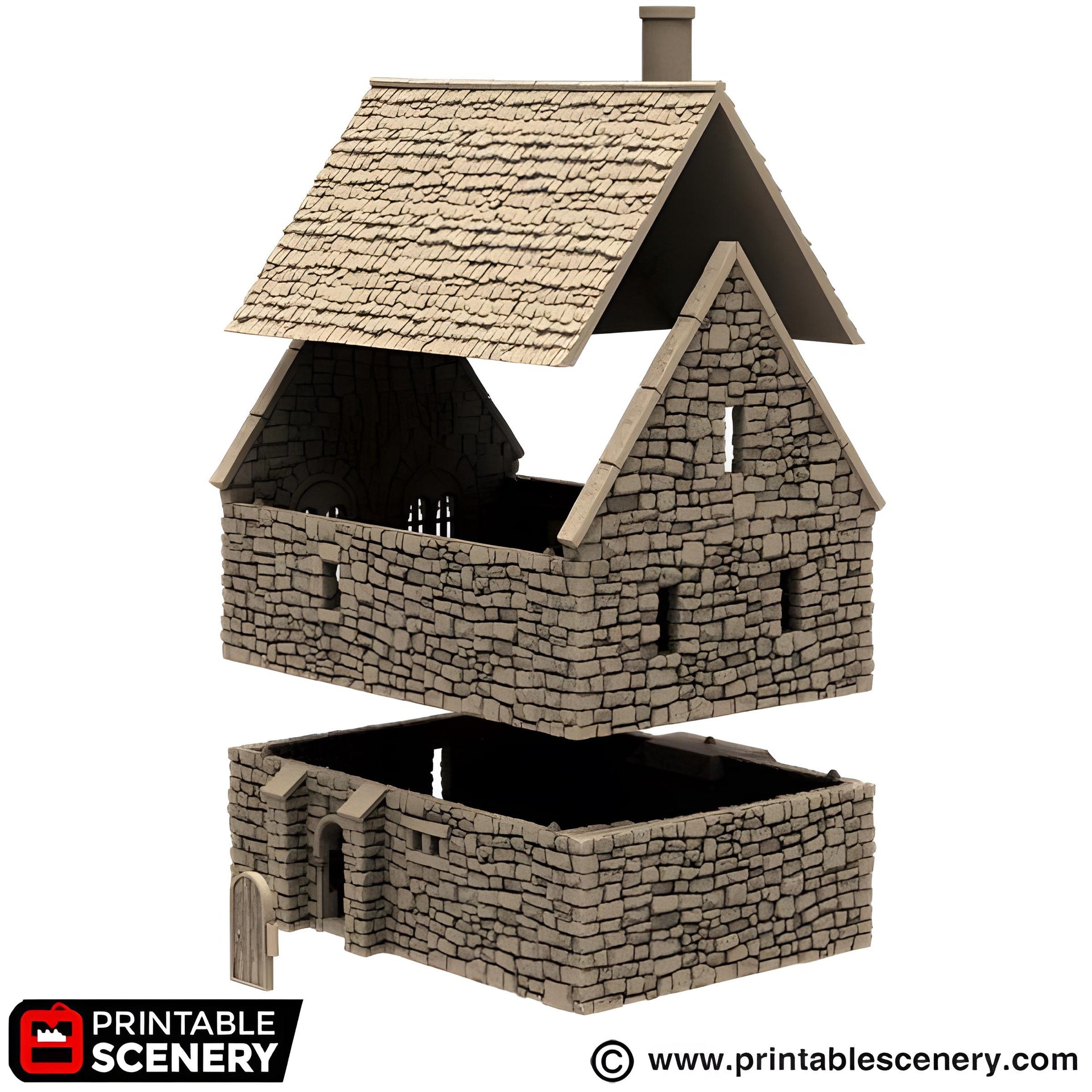 Norman Stone Manor. King and Country, 15mm, 28mm, 32mm - Printable Scenery | 28mm and 32mm | Wargaming | DnD | Tabletop Roleplaying