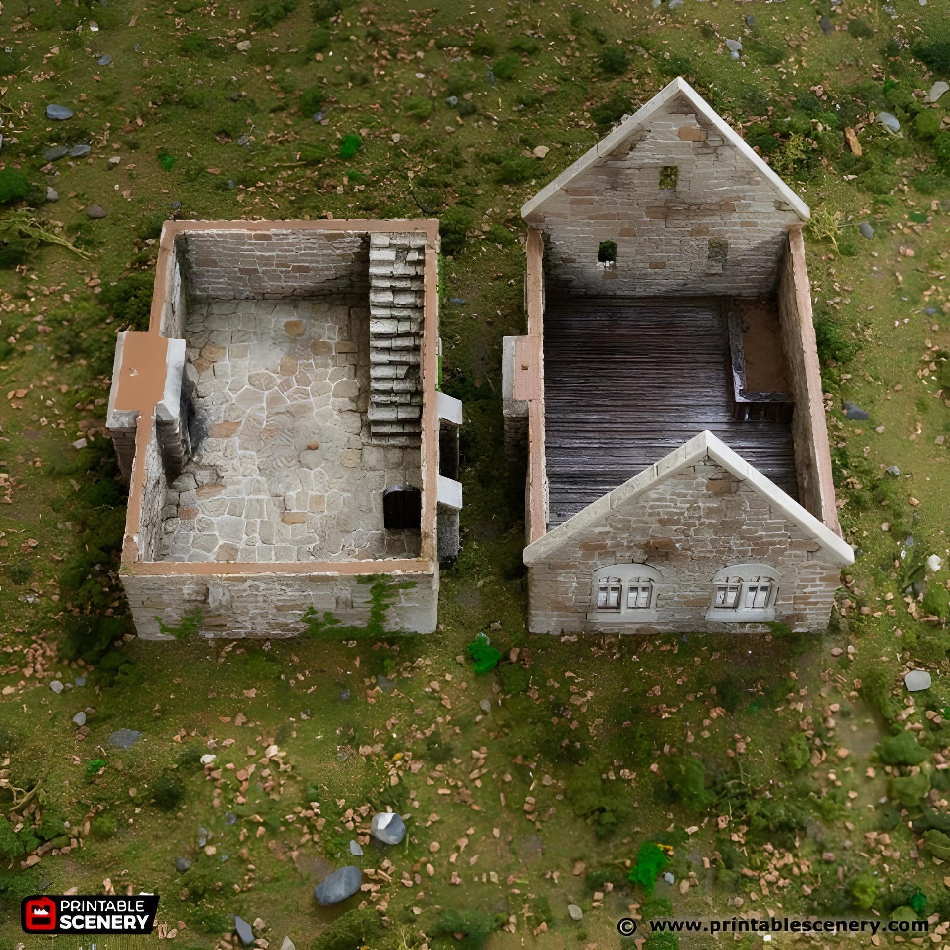 Norman Stone Manor. King and Country, 15mm, 28mm, 32mm - Printable Scenery | 28mm and 32mm | Wargaming | DnD | Tabletop Roleplaying