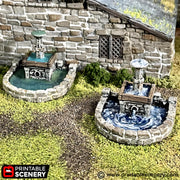 Town Fountain. King and Country, 15mm, 28mm, 32mm - Printable Scenery | 28mm and 32mm | Wargaming | DnD | Tabletop Roleplaying