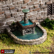Town Fountain. King and Country, 15mm, 28mm, 32mm - Printable Scenery | 28mm and 32mm | Wargaming | DnD | Tabletop Roleplaying