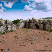 Ruined Norman Fort Walls. King and Country, 15mm, 28mm, 32mm - Printable Scenery | 28mm and 32mm | Wargaming | DnD | Tabletop Roleplaying