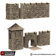 Modular Norman Fort Walls. King and Country, 15mm, 28mm, 32mm - Printable Scenery | 28mm and 32mm | Wargaming | DnD | Tabletop Roleplaying