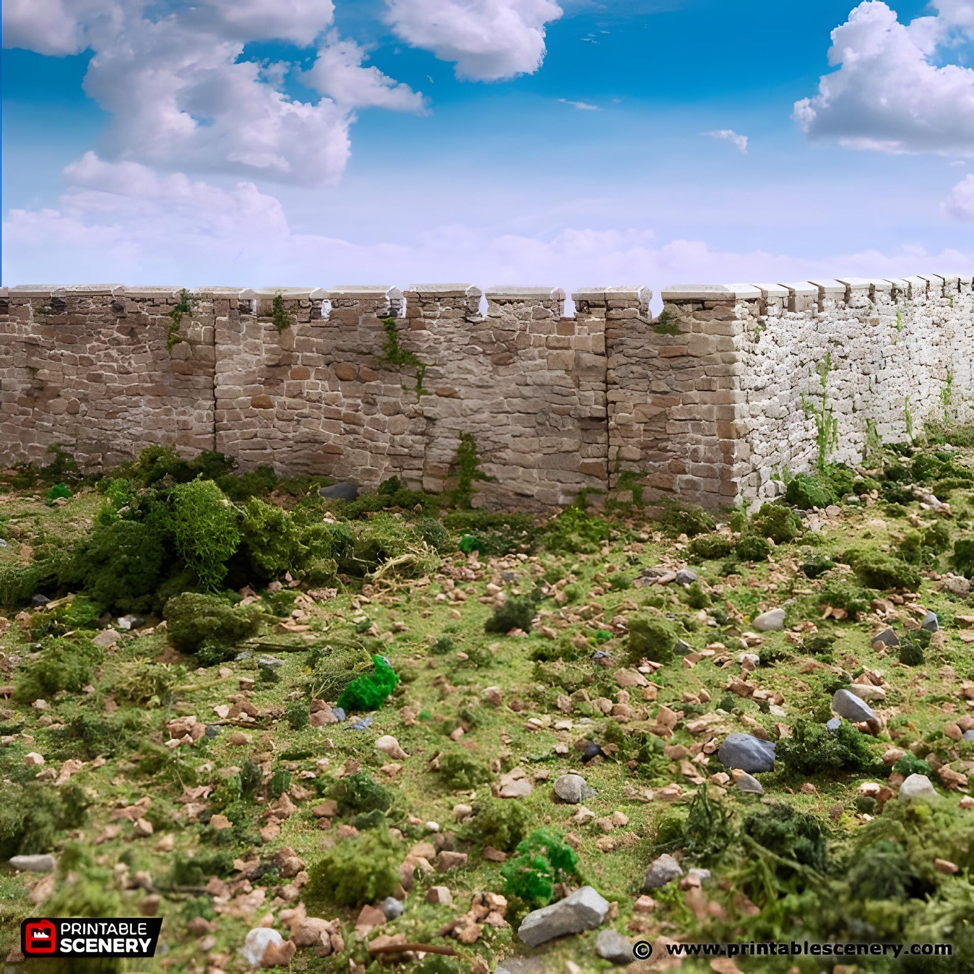 Modular Norman Fort Walls. King and Country, 15mm, 28mm, 32mm - Printable Scenery | 28mm and 32mm | Wargaming | DnD | Tabletop Roleplaying