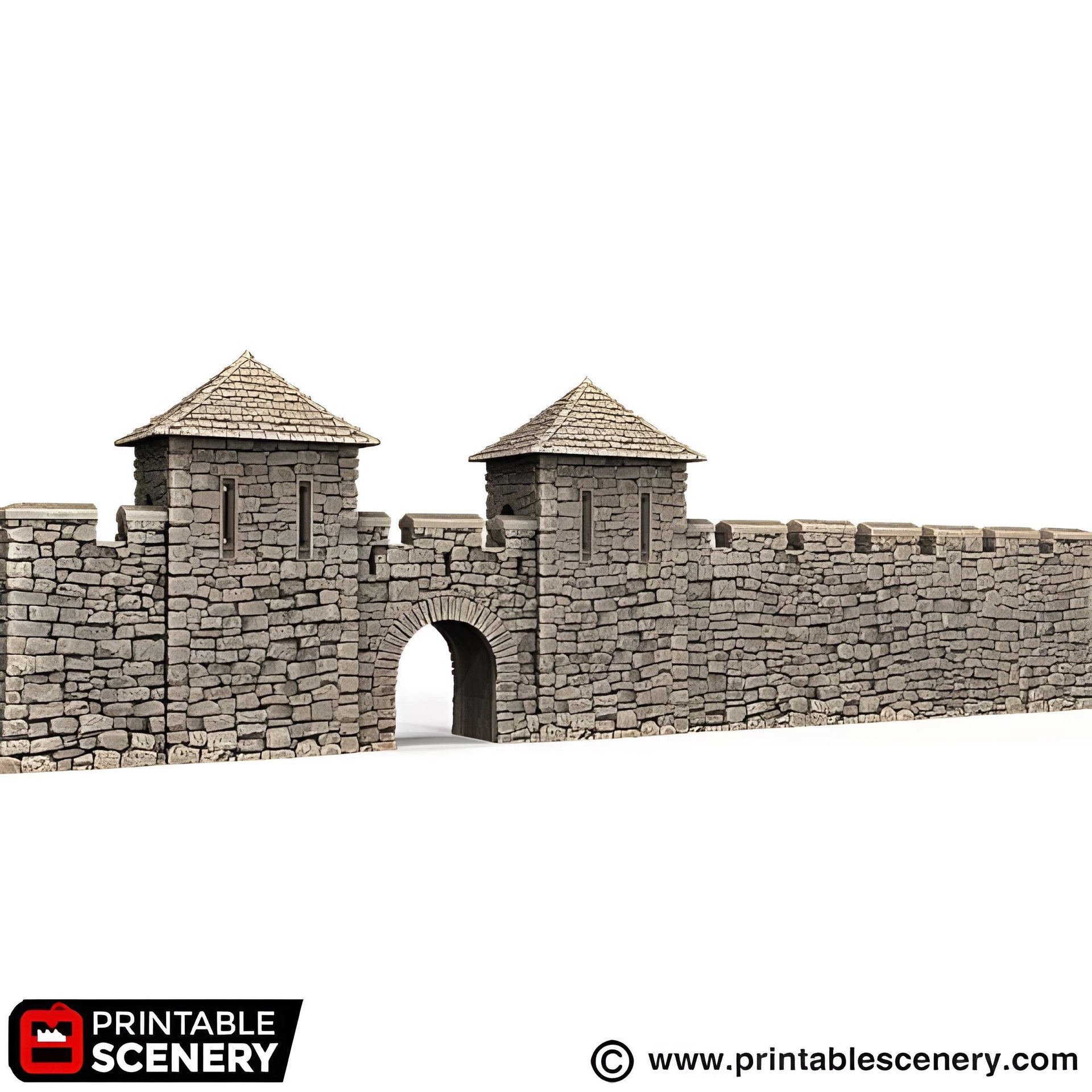 Modular Norman Fort Walls. King and Country, 15mm, 28mm, 32mm - Printable Scenery | 28mm and 32mm | Wargaming | DnD | Tabletop Roleplaying
