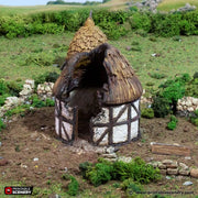 Ruined Small Round House. King and Country, 15mm, 28mm, 32mm - Printable Scenery | 28mm and 32mm | Wargaming | DnD | Tabletop Roleplaying