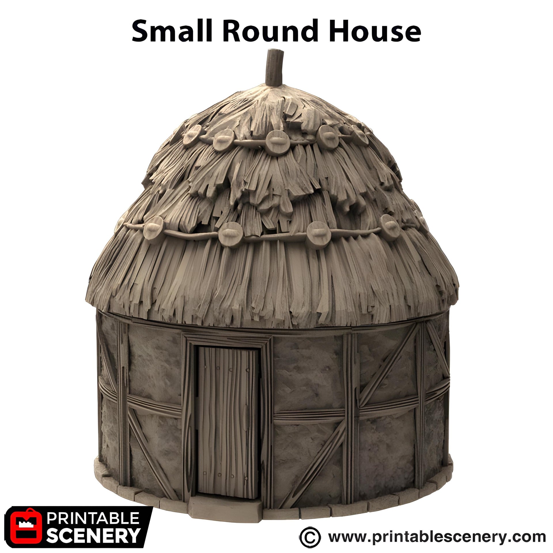 Small Round House. King and Country, 15mm, 28mm, 32mm - Printable Scenery | 28mm and 32mm | Wargaming | DnD | Tabletop Roleplaying