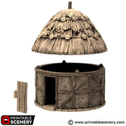 Small Round House. King and Country, 15mm, 28mm, 32mm - Printable Scenery | 28mm and 32mm | Wargaming | DnD | Tabletop Roleplaying