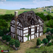 Wattle and Daub Barlyway Cottage. King and Country, 15mm, 28mm, 32mm - Printable Scenery