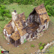 Ruined Country Manor. King and Country, 15mm, 28mm, 32mm - Printable Scenery | 28mm and 32mm | Wargaming | DnD | Tabletop Roleplaying