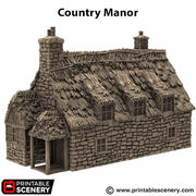 Country Manor. King and Country, 15mm, 28mm, 32mm - Printable Scenery | 28mm and 32mm | Wargaming | DnD | Tabletop Roleplaying