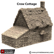 Crow Cottage. King and Country, 15mm, 28mm, 32mm - Printable Scenery | 28mm and 32mm | Wargaming | DnD | Tabletop Roleplaying