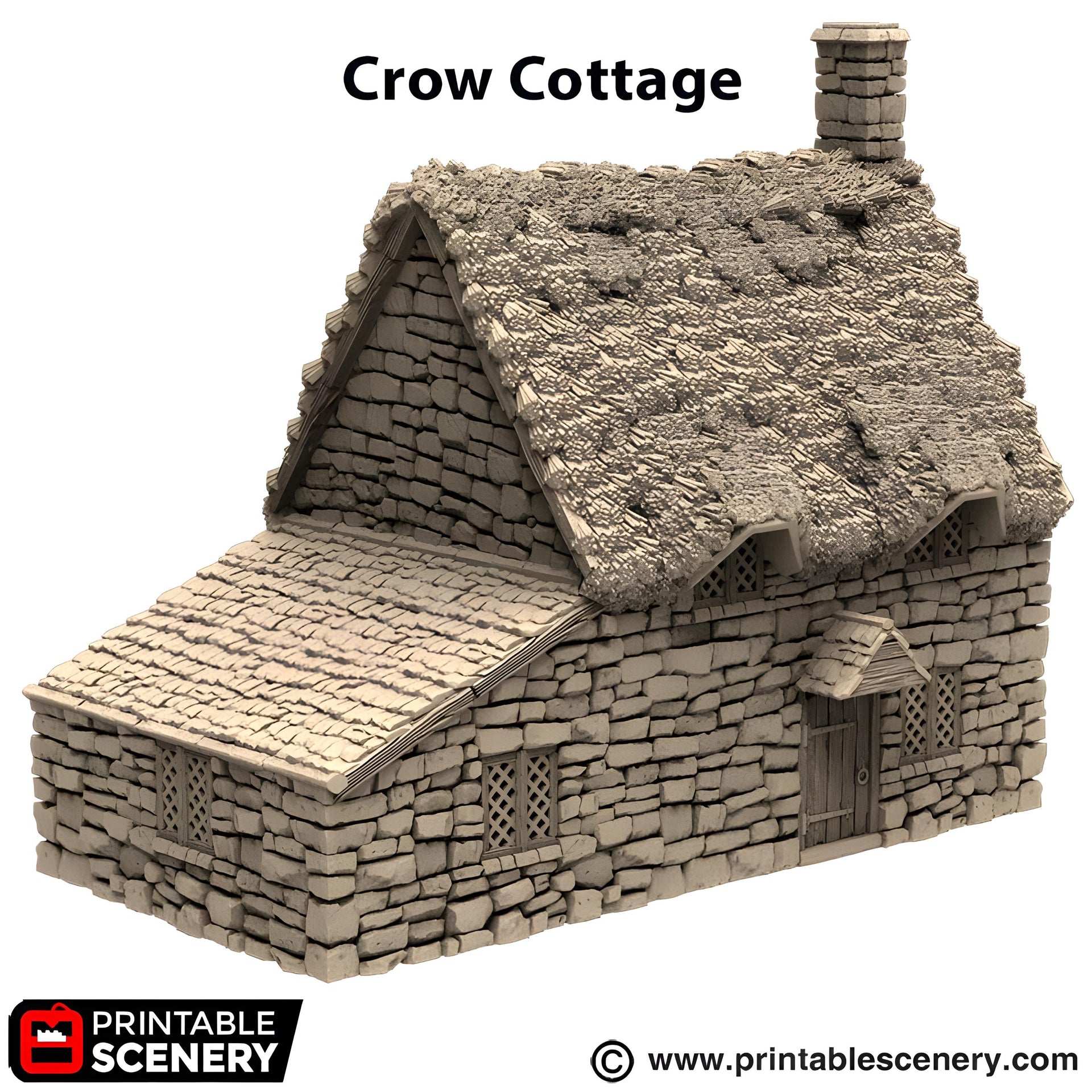 Crow Cottage. King and Country, 15mm, 28mm, 32mm - Printable Scenery | 28mm and 32mm | Wargaming | DnD | Tabletop Roleplaying