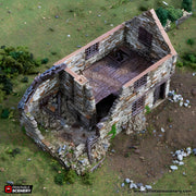 Ruined Hollyhock Cottage. King and Country, 15mm, 28mm, 32mm - Printable Scenery | 28mm and 32mm | Wargaming | DnD | Tabletop Roleplaying