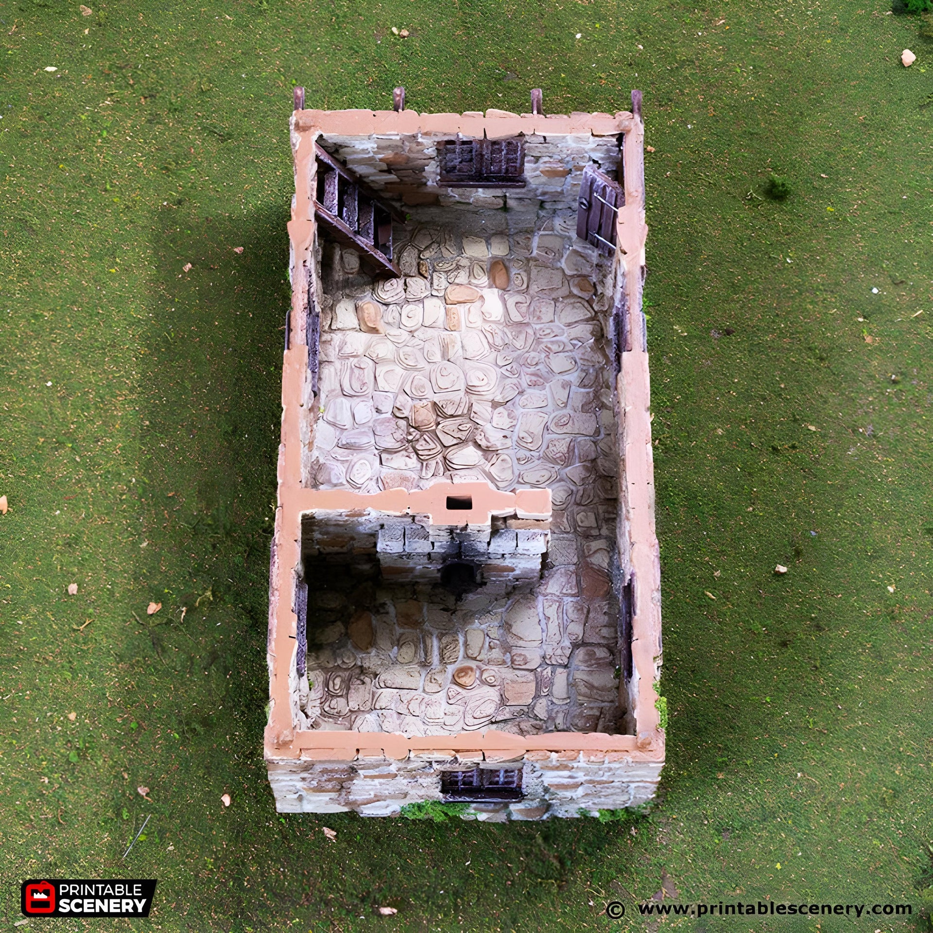 Hollyhock Cottage. King and Country, 15mm, 28mm, 32mm - Printable Scenery | 28mm and 32mm | Wargaming | DnD | Tabletop Roleplaying