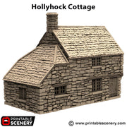 Hollyhock Cottage. King and Country, 15mm, 28mm, 32mm - Printable Scenery | 28mm and 32mm | Wargaming | DnD | Tabletop Roleplaying