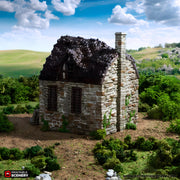 Barlyway Cottage. King and Country, 15mm, 28mm, 32mm - Printable Scenery | 28mm and 32mm | Wargaming | DnD | Tabletop Roleplaying