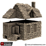 Barlyway Cottage. King and Country, 15mm, 28mm, 32mm - Printable Scenery | 28mm and 32mm | Wargaming | DnD | Tabletop Roleplaying