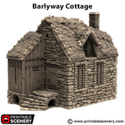 Barlyway Cottage. King and Country, 15mm, 28mm, 32mm - Printable Scenery | 28mm and 32mm | Wargaming | DnD | Tabletop Roleplaying