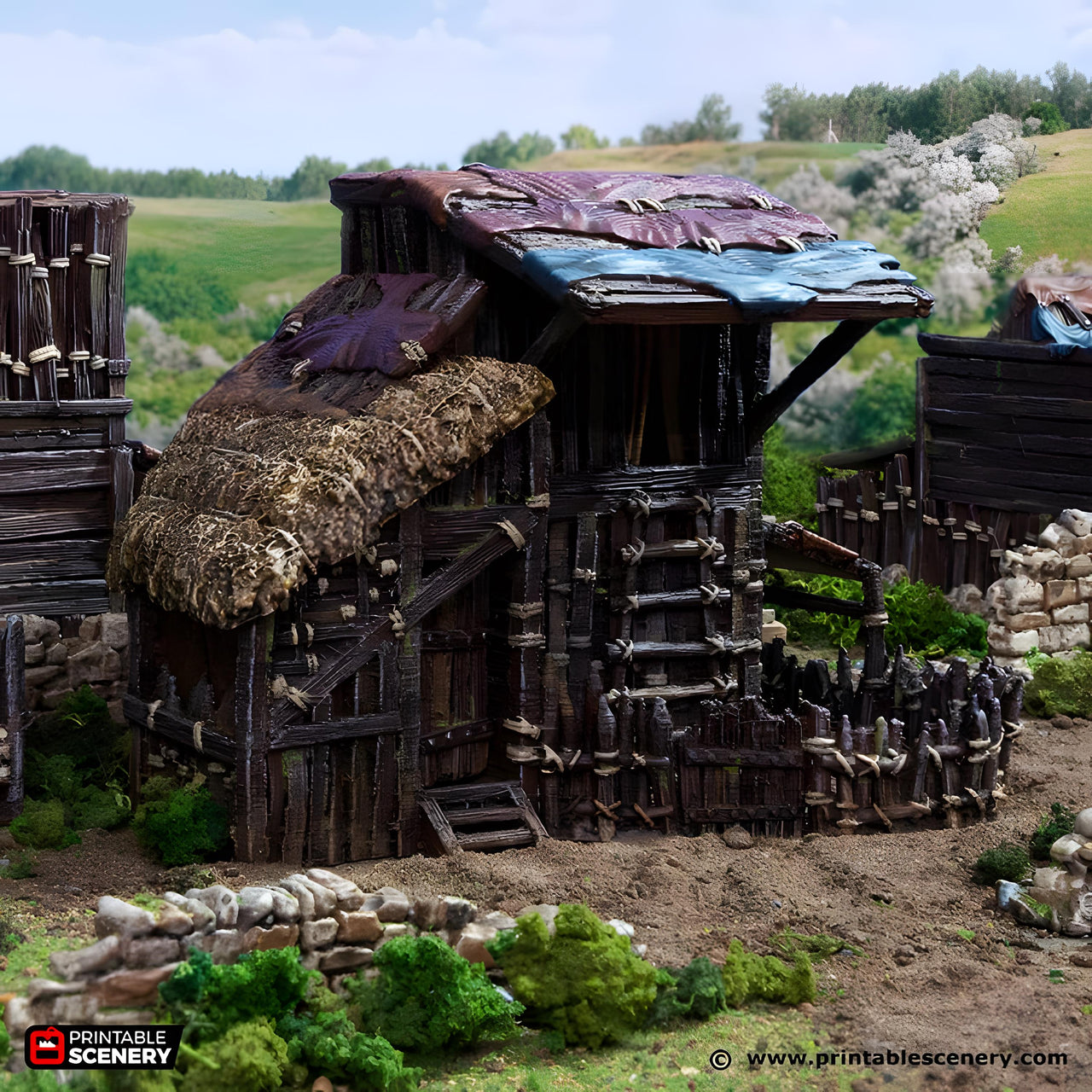 large Shanty. King and Country, 15mm, 28mm, 32mm - Printable Scenery | 28mm and 32mm | Wargaming | DnD | Tabletop Roleplaying
