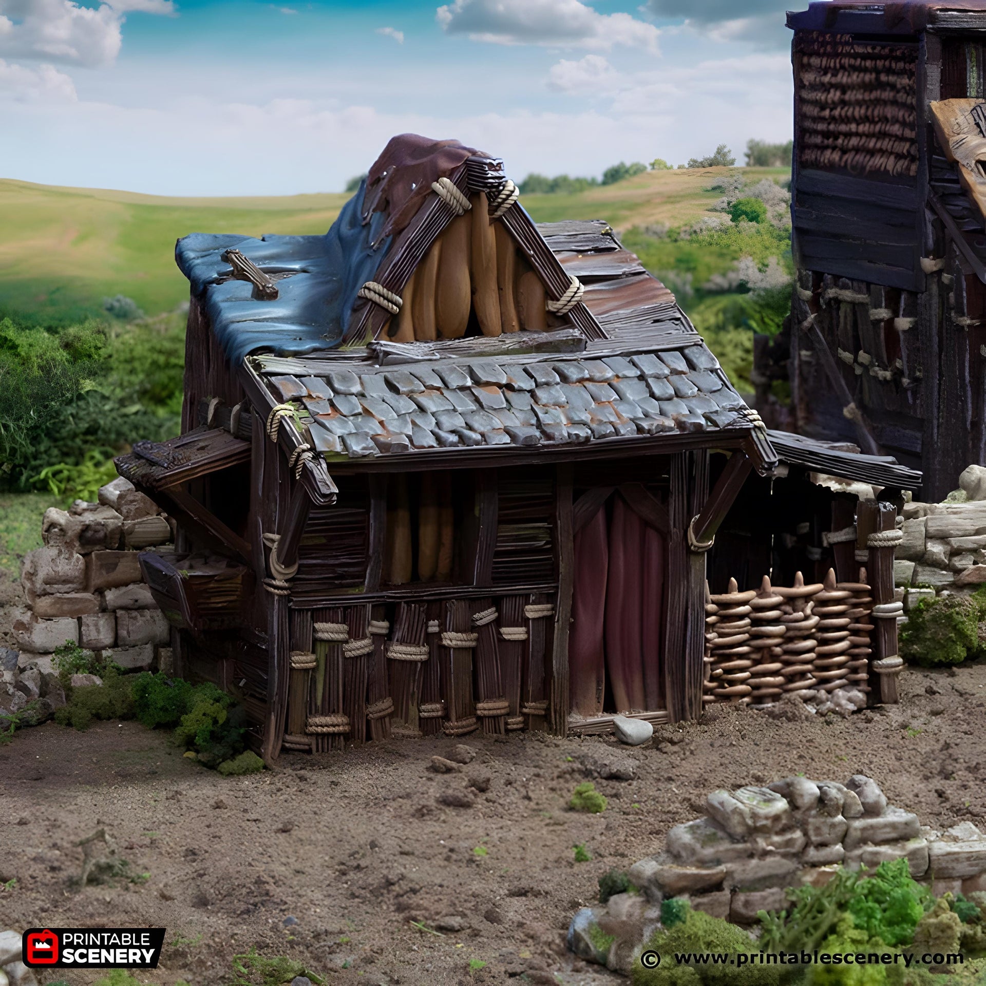 Small Shanty. King and Country, 15mm, 28mm, 32mm - Printable Scenery | 28mm and 32mm | Wargaming | DnD | Tabletop Roleplaying