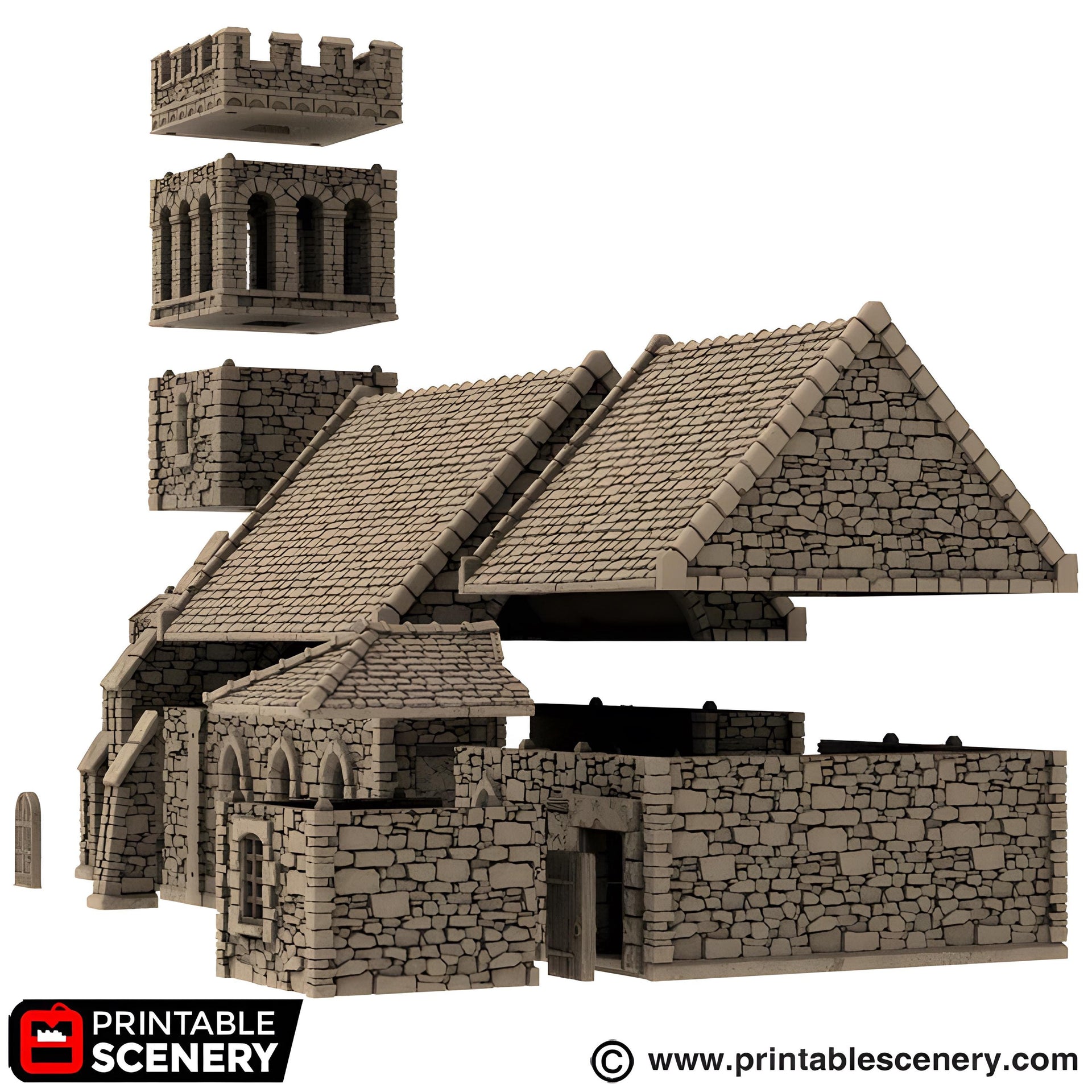 Norman Church. King and Country, 15mm, 28mm, 32mm - Printable Scenery | 28mm and 32mm | Wargaming | DnD | Tabletop Roleplaying
