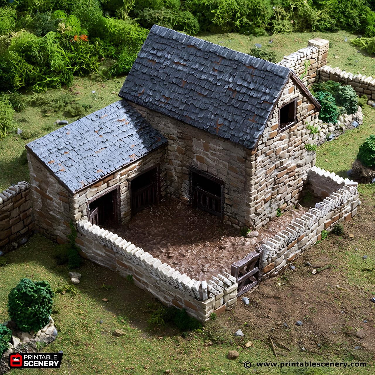 Farm Pig Pen. King and Country, 15mm, 28mm, 32mm - Printable Scenery | 28mm and 32mm | Wargaming | DnD | Tabletop Roleplaying
