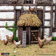 Farm Chicken Hut. King and Country, 15mm, 28mm, 32mm - Printable Scenery | 28mm and 32mm | Wargaming | DnD | Tabletop Roleplaying