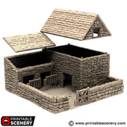 Farm Pig Pen. King and Country, 15mm, 28mm, 32mm - Printable Scenery | 28mm and 32mm | Wargaming | DnD | Tabletop Roleplaying