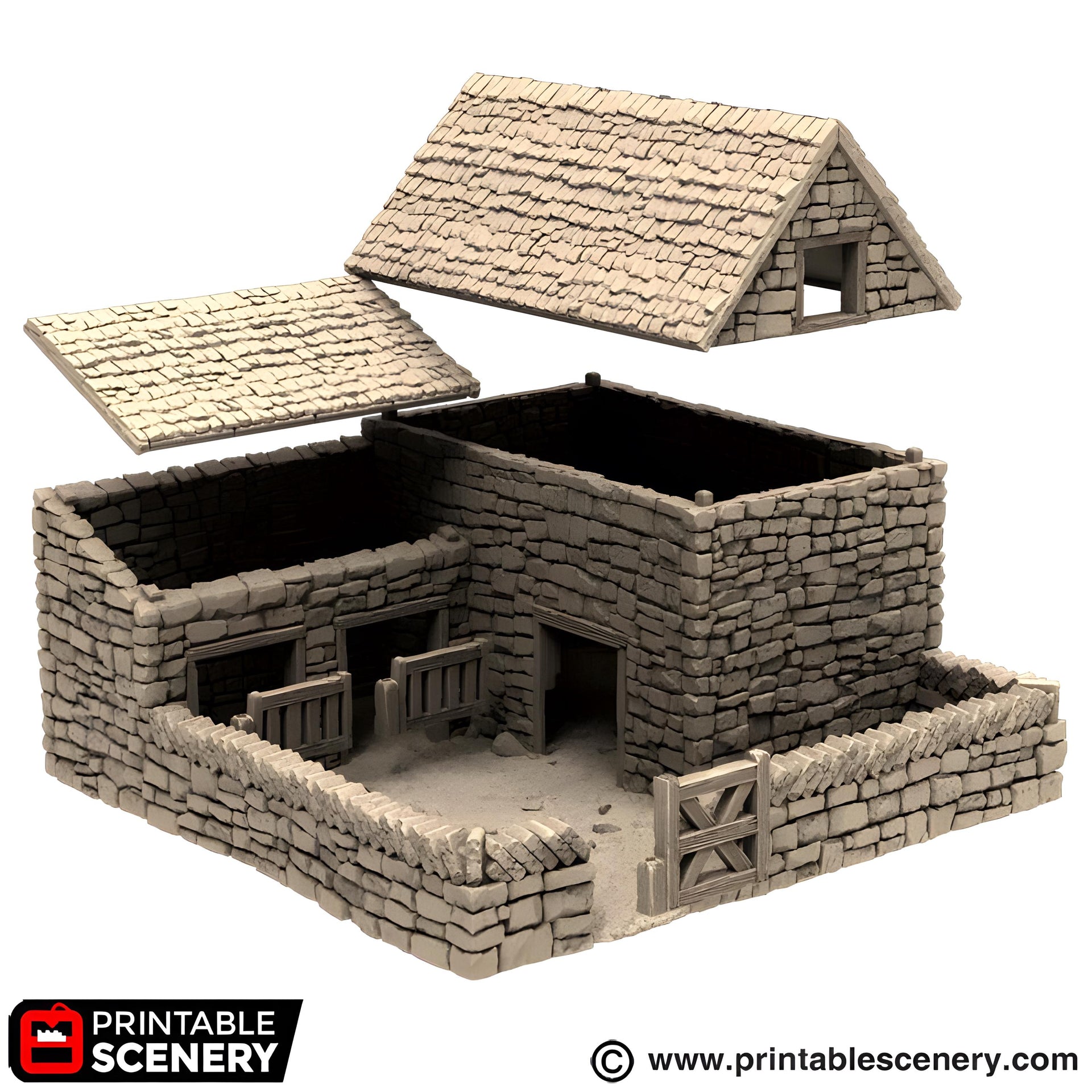 Farm Pig Pen. King and Country, 15mm, 28mm, 32mm - Printable Scenery | 28mm and 32mm | Wargaming | DnD | Tabletop Roleplaying