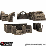 Ruined Country Stables. King and Country, 15mm, 28mm, 32mm - Printable Scenery