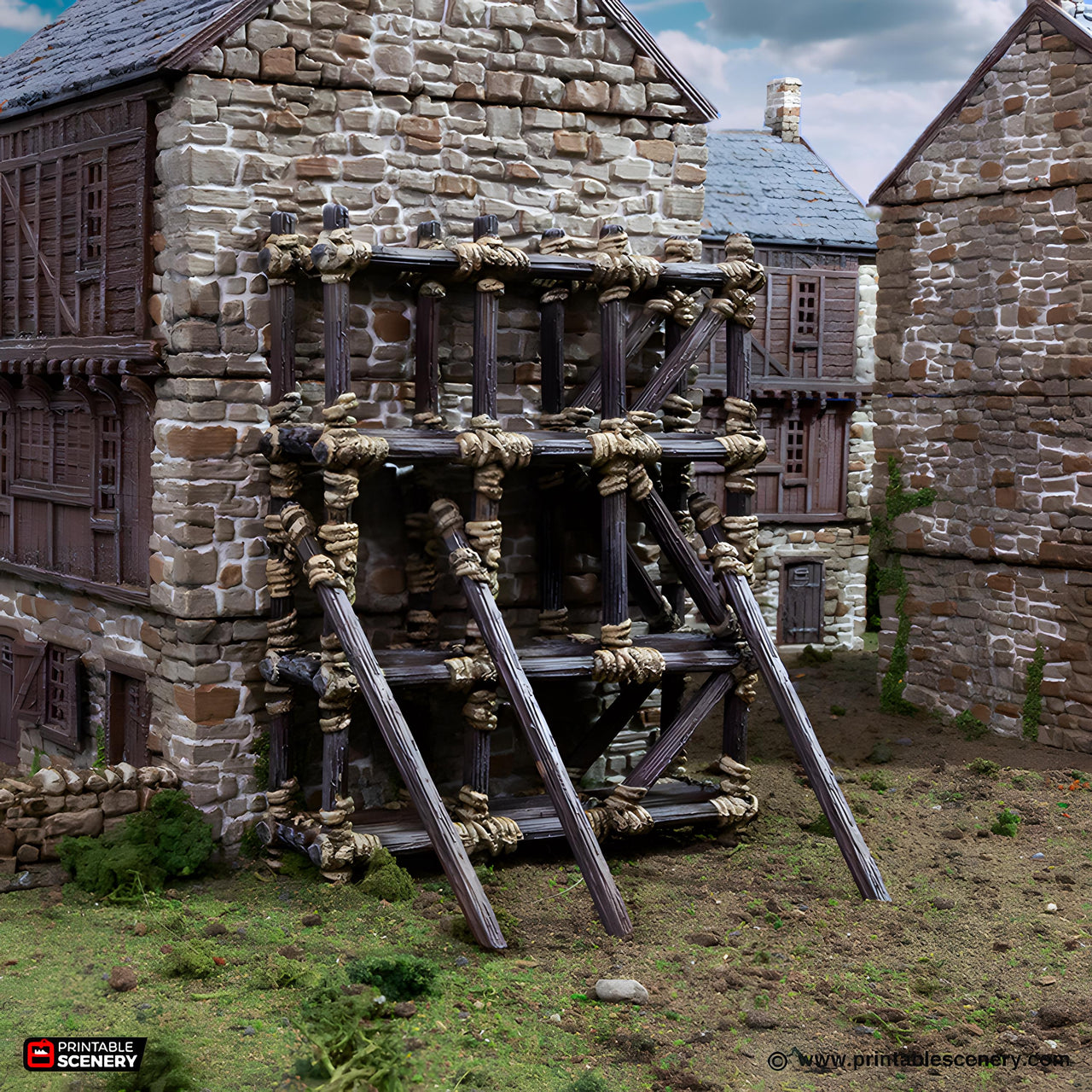 Wooden Scaffold. King and Country, 15mm, 28mm, 32mm - Printable Scenery | 28mm and 32mm | Wargaming | DnD | Tabletop Roleplaying